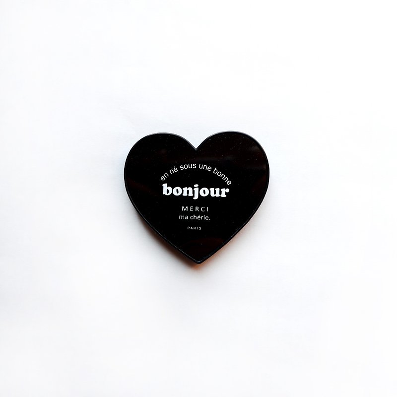 bonjour black love stand - Phone Cases - Plastic Black