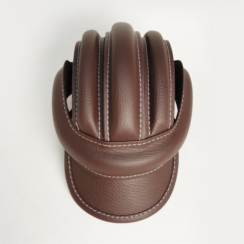 SE ic | Leather Retro Bicycle Leather Hat | Brown