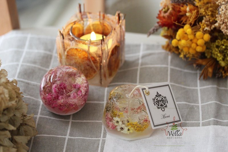 Dry flower crystal candle course - เทียน/เทียนหอม - ขี้ผึ้ง 