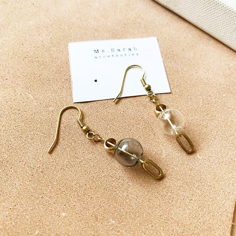 Glass Bubble_Brass Earrings_Perspective Oriental（変更可能） - ピアス・イヤリング - ガラス グリーン