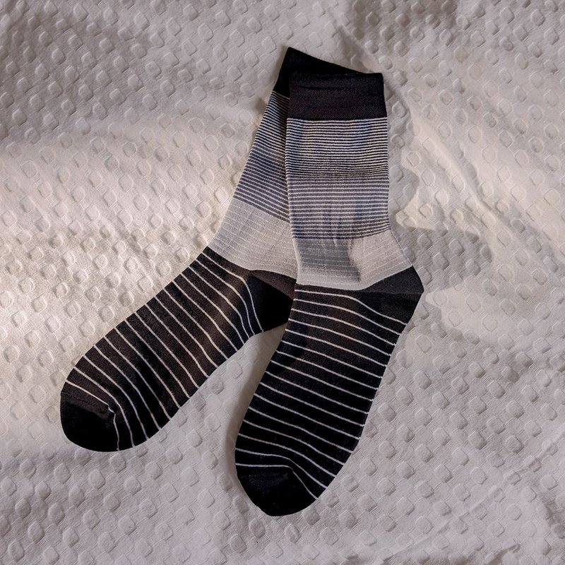 Twilight Stripe Gentleman Socks Classic Black - Socks - Cotton & Hemp Black