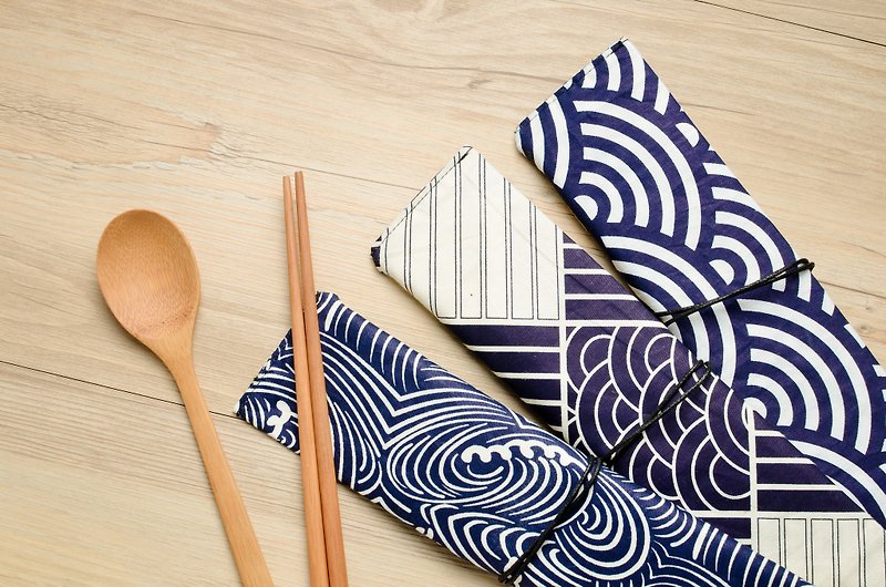 la boos Qinghai wave portable tableware set, chopsticks, spoon
