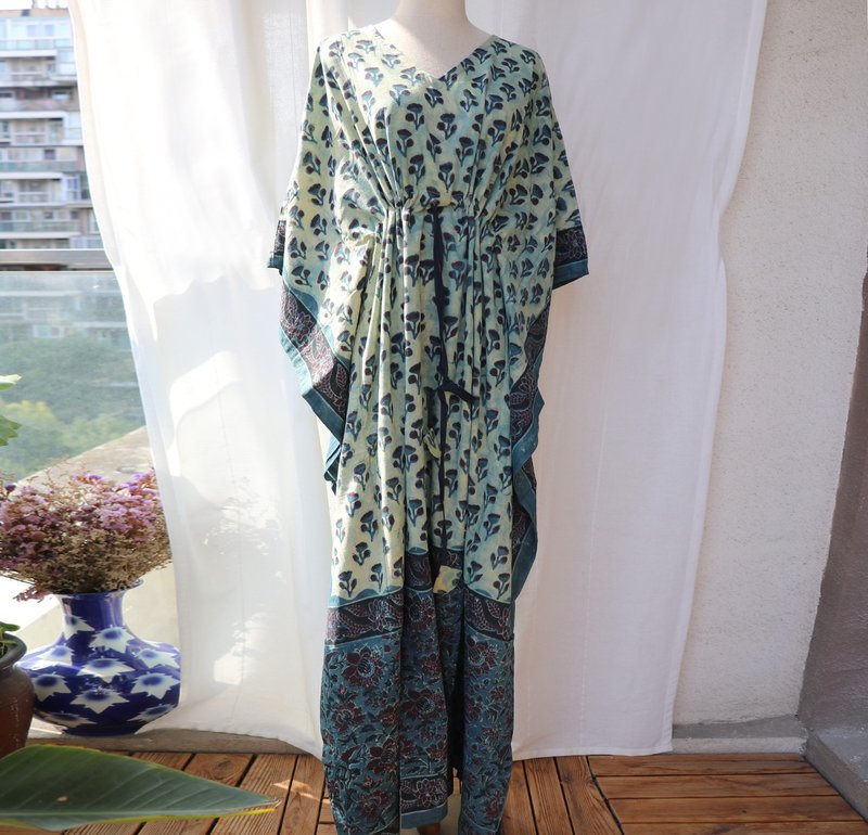 【印巴進口卡夫坦】純棉舒適/居家袍子KAFTAN - 洋裝/連身裙 - 棉．麻 多色