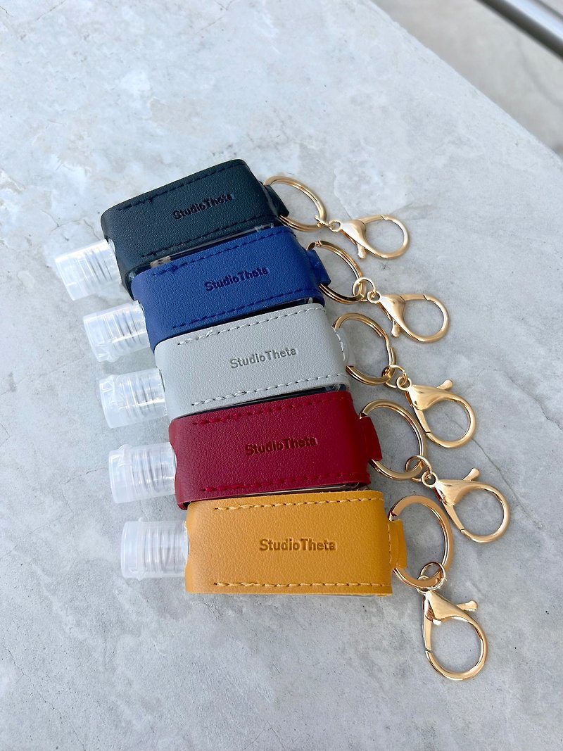 Sanitizer bottle holder (PU leather) - พวงกุญแจ - หนังเทียม หลากหลายสี
