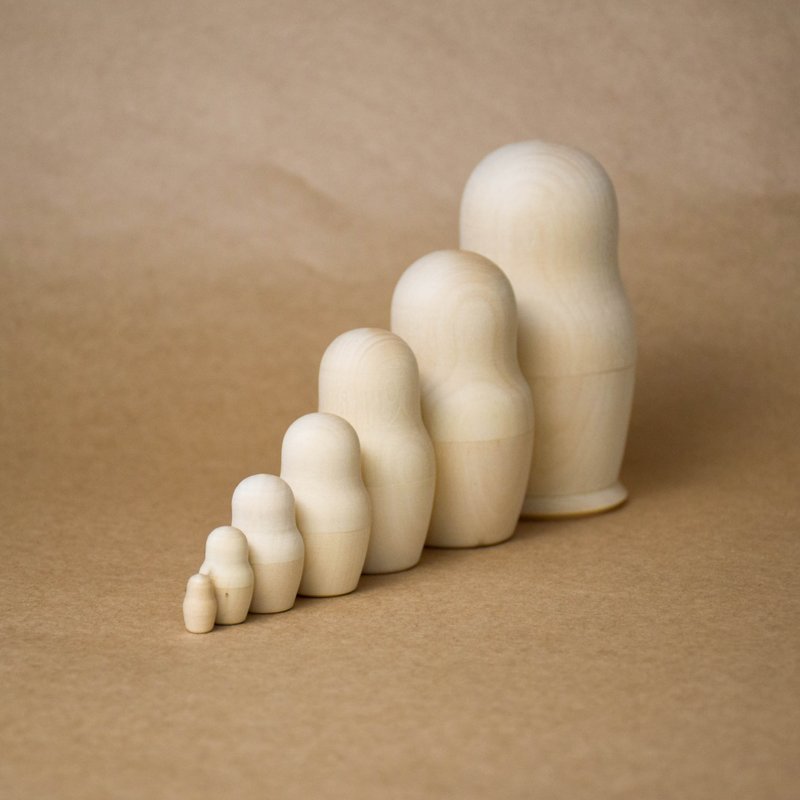 Blank Russian Nesting Dolls Wooden - 寶寶/兒童玩具/玩偶 - 木頭 白色