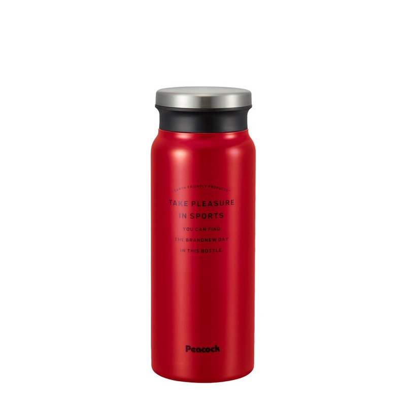 【孔雀Peacock】600ML 不鏽鋼保冷杯/保溫杯 紅色 - 保溫瓶/保溫杯 - 不鏽鋼 紅色