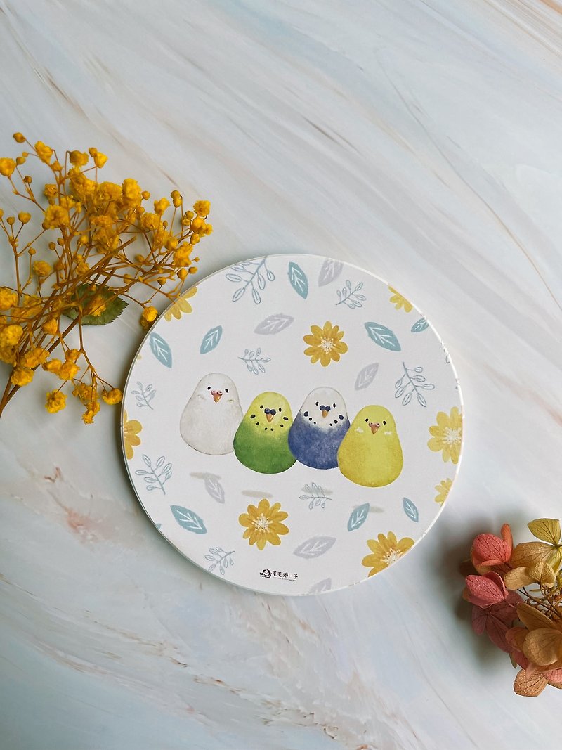 hop birds2-absorbent coaster / diatomaceous earth coaster - Coasters - Other Materials Multicolor