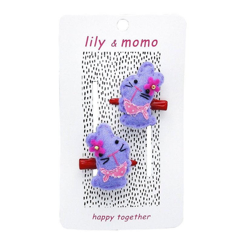美國 Lily & Momo 手工髮飾 ─ 粉紫小兔 | 甜美公主風 | - 嬰兒手鍊/飾品 - 聚酯纖維 紫色