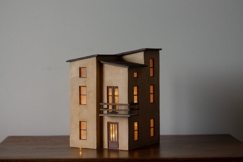 Handmade Model Miniature House - 擺飾/家飾品 - 木頭 藍色