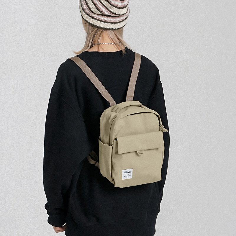 CARTER JR. ECO Mini Daypack, Cute Small Backpack Purse Phone Bag (Fog Khaki) - กระเป๋าเป้สะพายหลัง - วัสดุอีโค สีกากี
