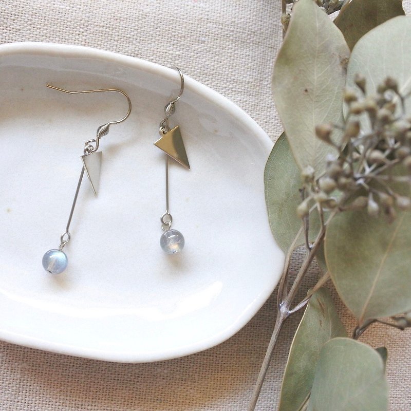 Labradorite Earrings - Earrings & Clip-ons - Semi-Precious Stones Gray