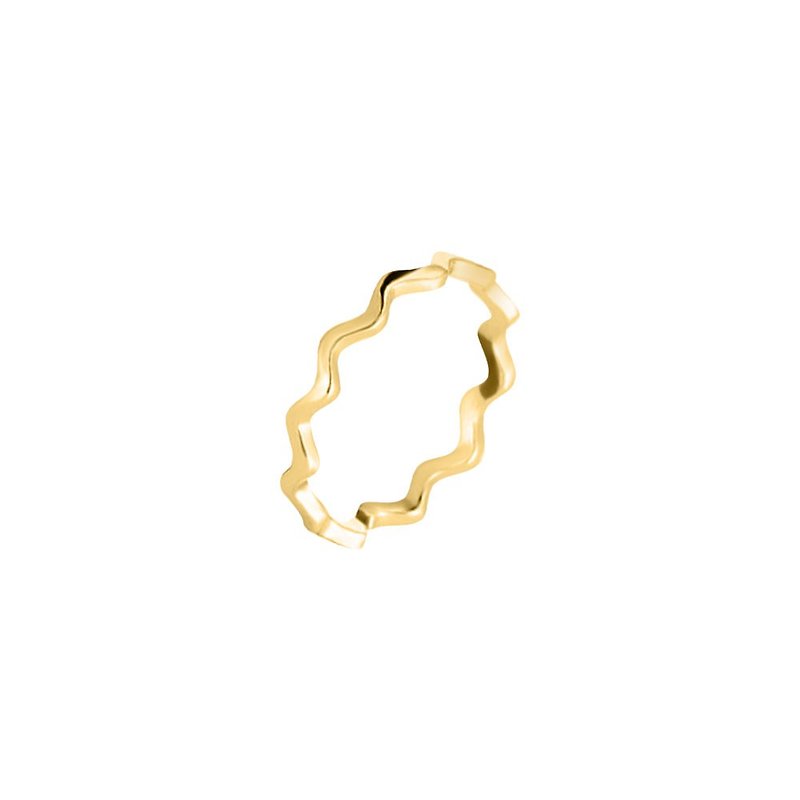 Treasure box gold ornaments 9999 gold pure gold ring wavy ring fixed ring ring Korean fashion - แหวนทั่วไป - ทอง 24 เค สีทอง
