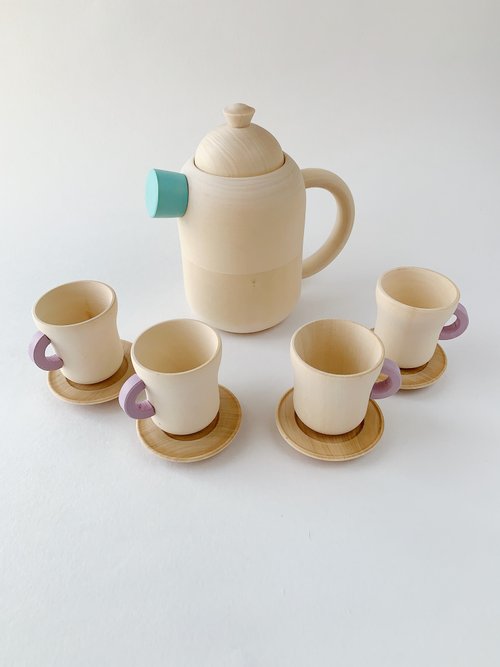 carousel wooden tea set