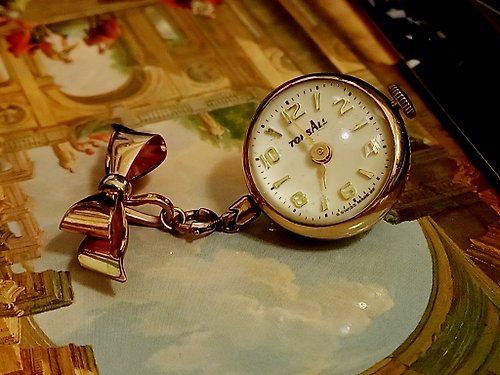 老時光製造所 VINTAGE JEWELRY TOPSALL 古董透明球型機械錶別針