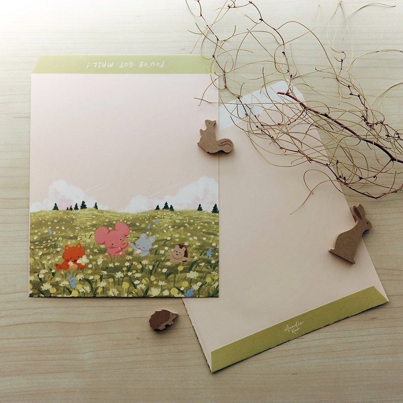 Flower Field Dream - Big Envelope (5 in one pack) - ซองจดหมาย - กระดาษ สึชมพู