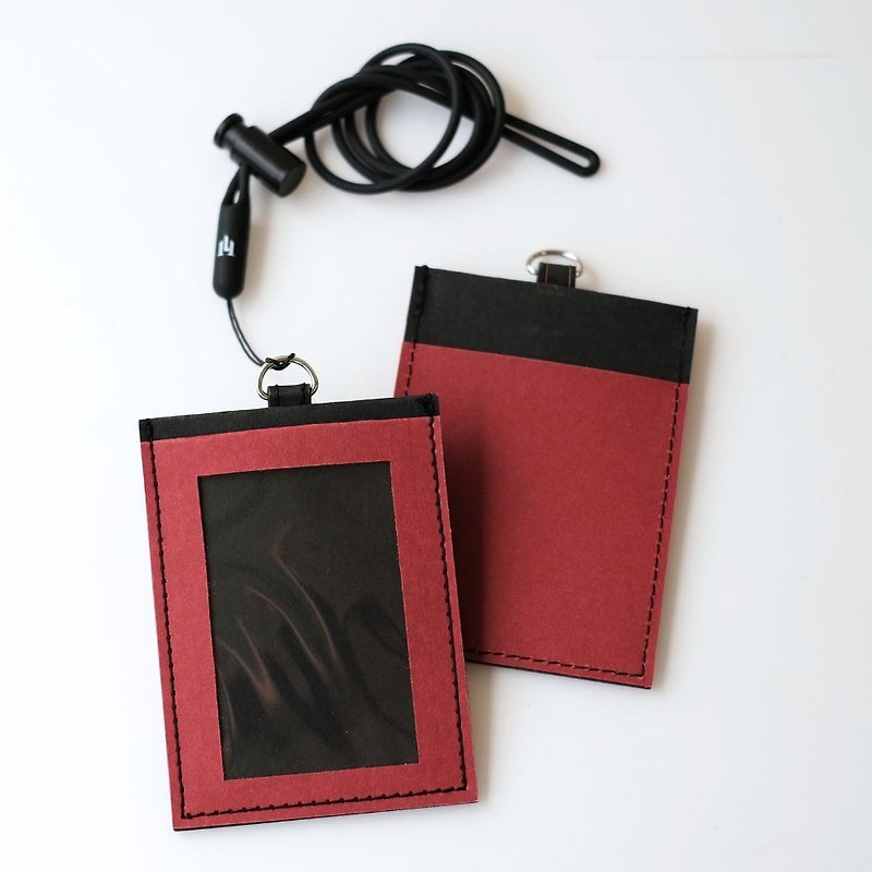 LOGINHEART | Double-sided induction ID card holder with red card that does not interfere with the handmade warranty of the craftsman - ID & Badge Holders - Paper 