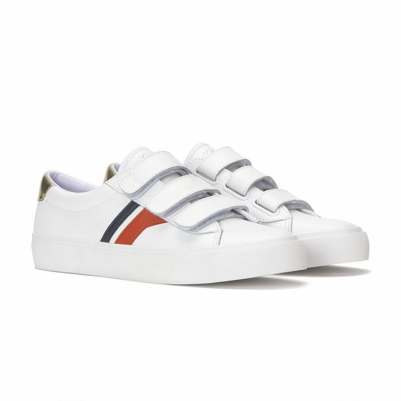 Keds JUMP KICK V LEATHER RETRO LOGO Retro Velcro Casual Shoes WH68938 - รองเท้าลำลองผู้หญิง - วัสดุอื่นๆ 