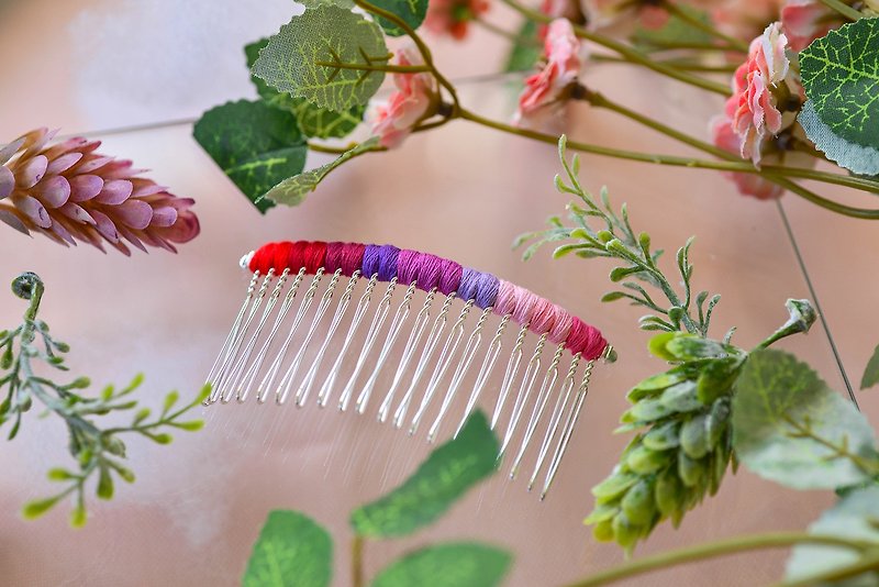 Makeup tray braided hair fork / hair insert / hair comb-Baihua - Hair Accessories - Other Metals Blue