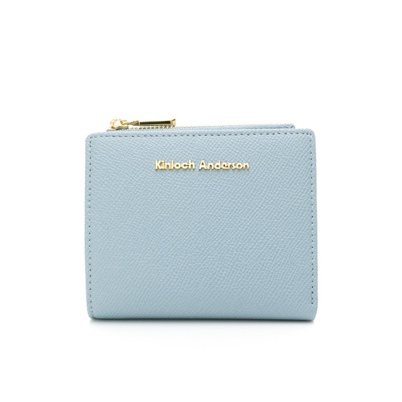 【Kinloch Anderson】Enid classic press-button short clip-light blue - Wallets - Faux Leather Blue