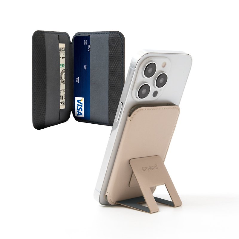 Ares Flip + 磁吸錢包支架 - 牛奶燕麥 - 手機架/防塵塞 - 其他材質 