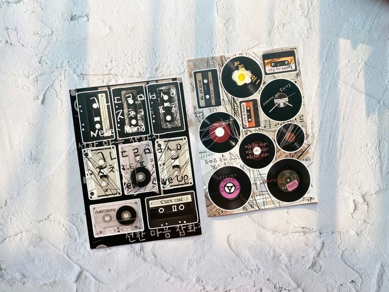 Full of Doodle Record and LP Plate Sticker 105 x 148 mm - 貼紙 - 紙 多色