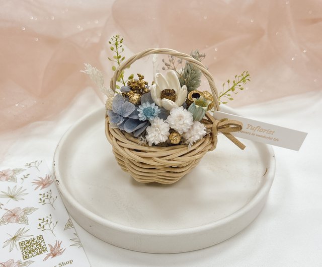 確認用 ミニチュア バスケット エコクラフト ドライフラワー close 詳細確認用 お花いっぱい ミニチュアのカゴ ドライフラワー