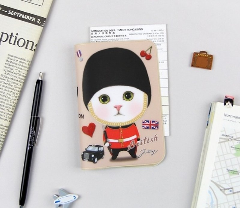 JETOY,甜蜜貓 嬌小護照套 二代_British J1704202 - 護照套 - 其他材質 黃色