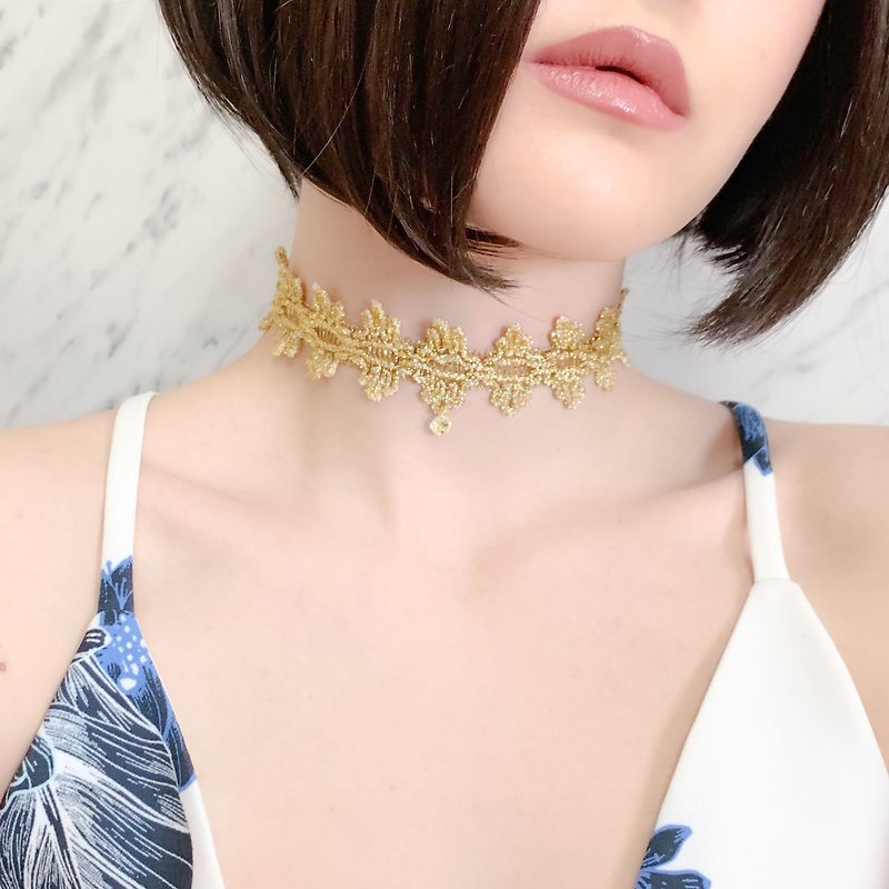 A bouquet to the sun Choker SV065 - Necklaces - Polyester Gold