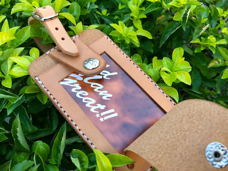 Luggage tag vegetable tanned leather - Luggage Tags - Genuine Leather 
