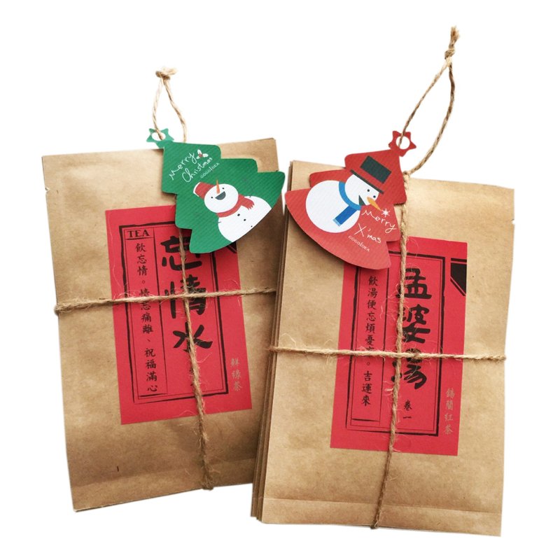 限定! 耶誕紅綠配神仙茶帖-2帖入 - 茶葉/茶包/水果茶 - 紙 
