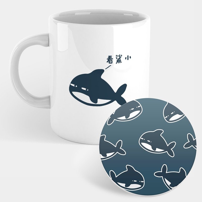 [Recommended gifts for exchange] Bull Shark Small Mug Coaster 016 - แก้วมัค/แก้วกาแฟ - เครื่องลายคราม สีน้ำเงิน