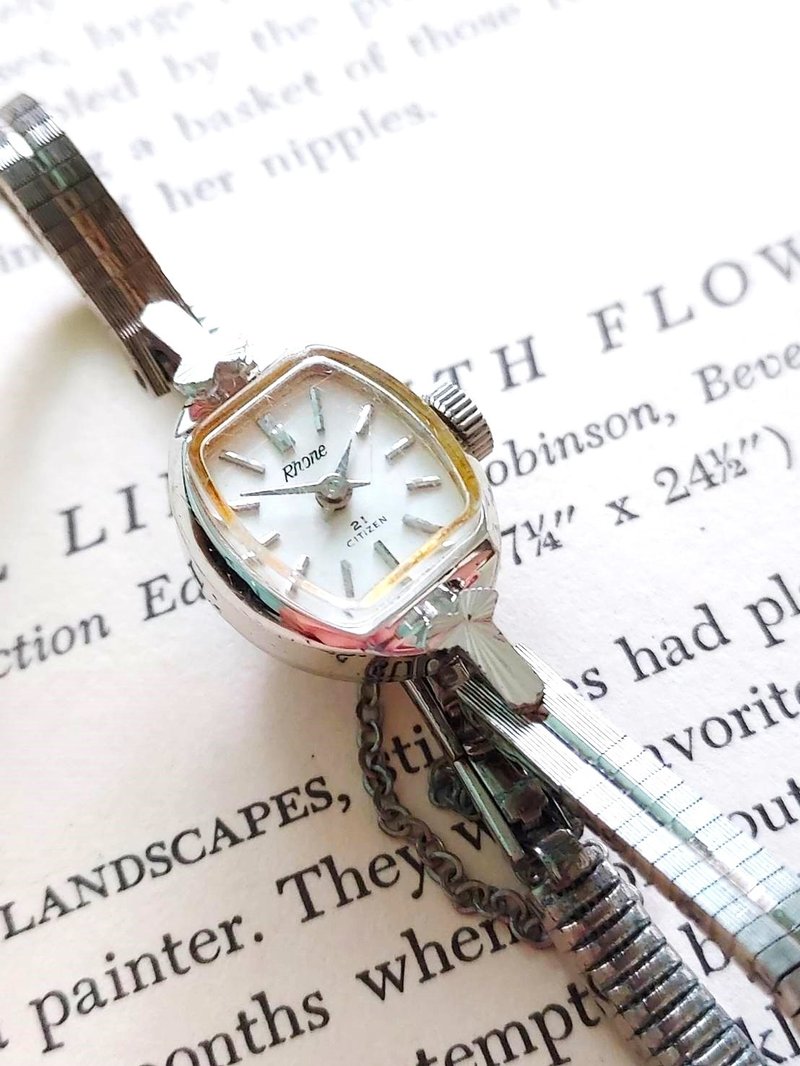 1960s Japanese Citizen Star Clover Flower Arc Silver Antique Mechanical Watch for Women - นาฬิกาผู้หญิง - โลหะ สีเงิน