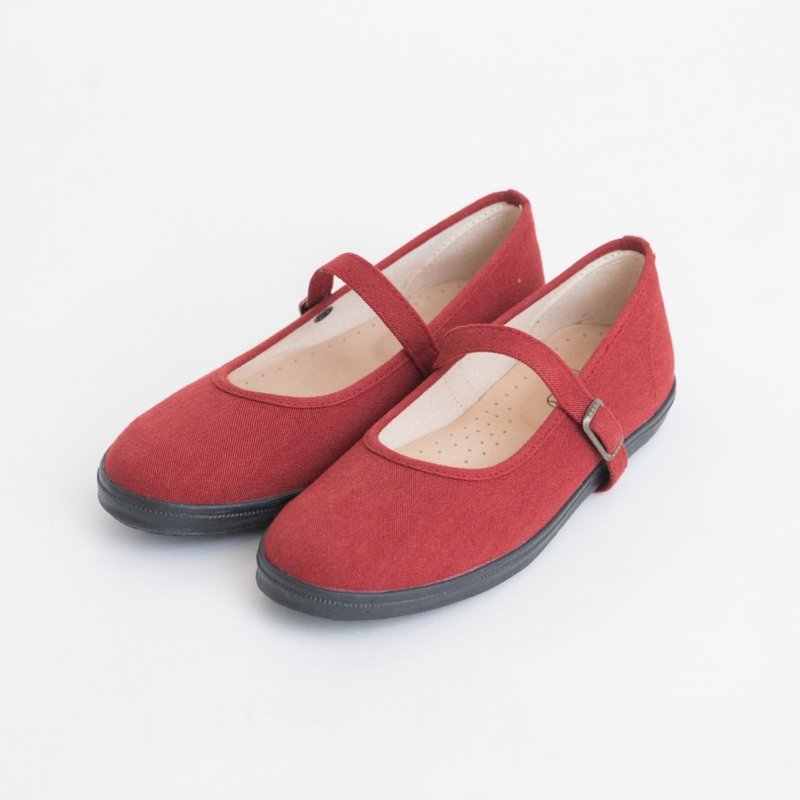 日本高人氣【公主日】 栗紅  新年 新品 - 女休閒鞋/帆布鞋 - 棉．麻 多色