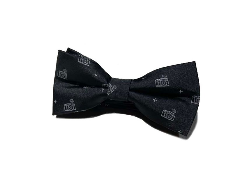 Classic Camera Silk Bow Ties Bow Ties - หูกระต่าย/ผ้าพันคอผู้ชาย - วัสดุอื่นๆ สีดำ