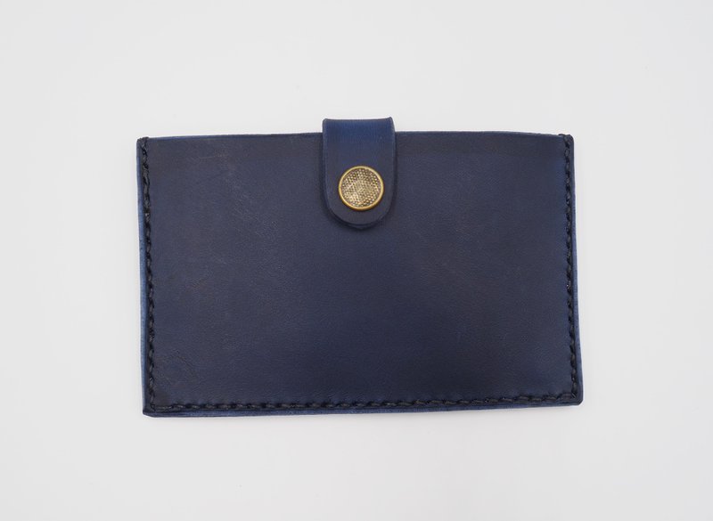 Dark Blue Vegetable Tanned - Card/Business Card Holder - Other - Genuine Leather Blue