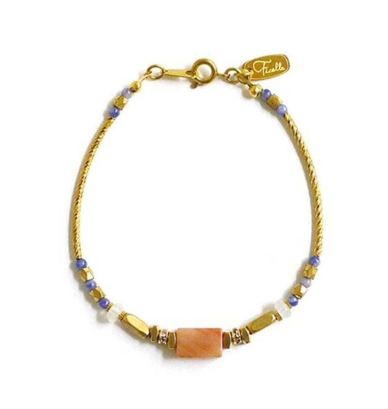 Ficelle | handmade brass natural stone bracelet | - Bracelets - Paper 
