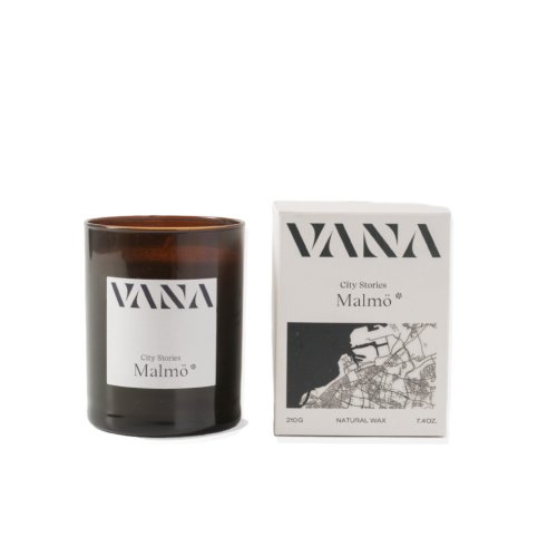 VANA北歐香氛 【送護手霜】城市系列 MAL馬爾默 香氛蠟燭210g-復古木質調