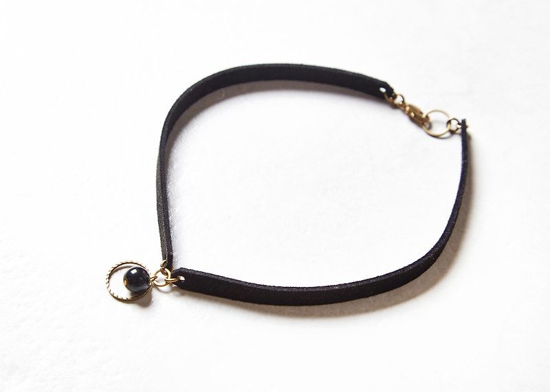 Pendant Type Stone Choker Necklace - Necklaces - Paper Black