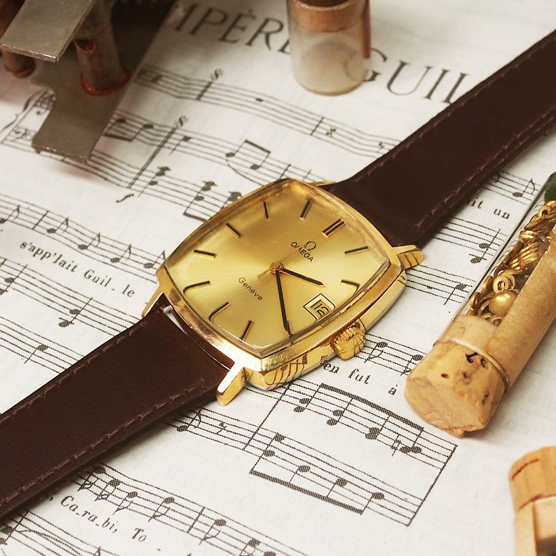1970スイスオメガジェネーブアンティークメカニカルウォッチ - 腕時計 - 金属 ゴールド