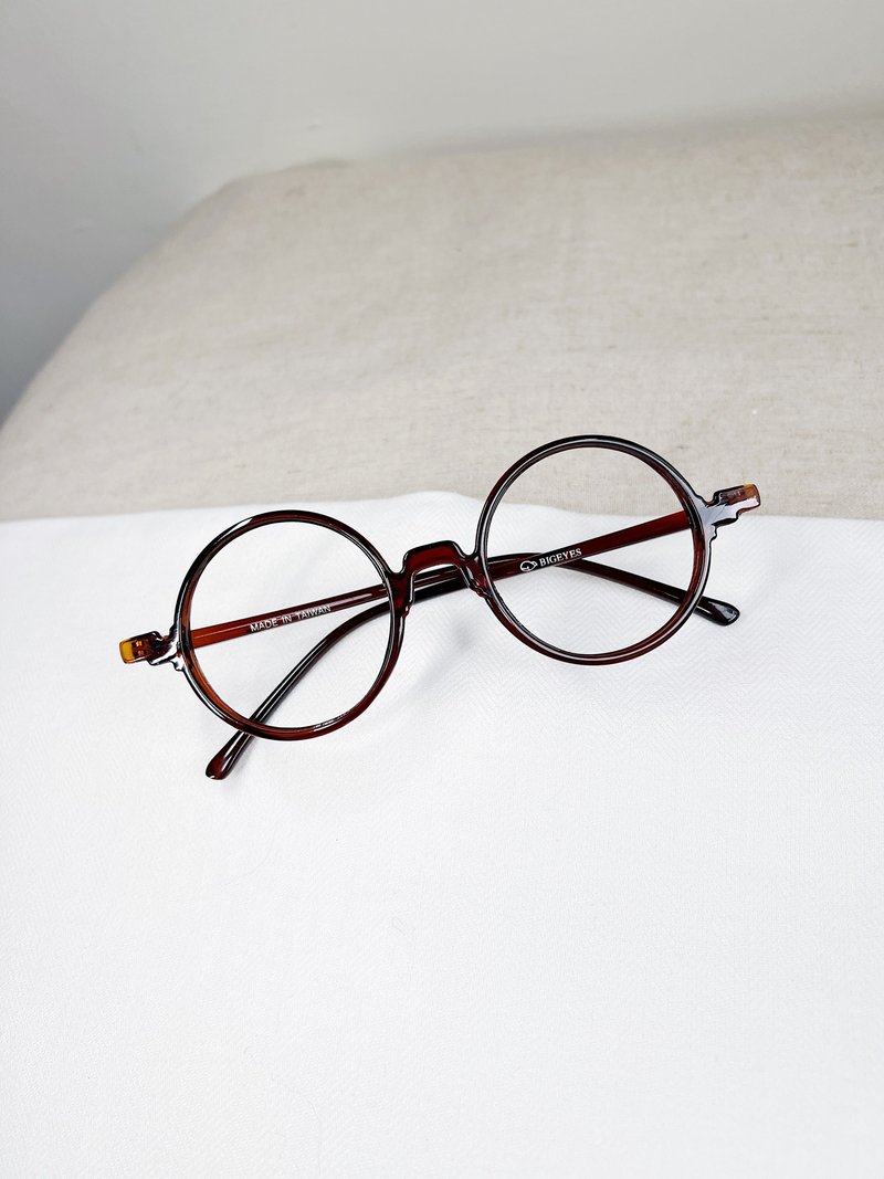 透明果凍感極輕量正圓膠框 鏡框 眼鏡 古董額縁 めがね /glasses - 眼鏡/鏡框 - 塑膠 咖啡色