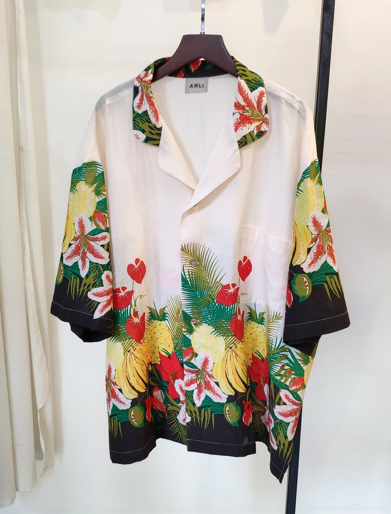 Hawaii Over-sized  Cotton Muslin Prints - 男襯衫/休閒襯衫 - 棉．麻 多色