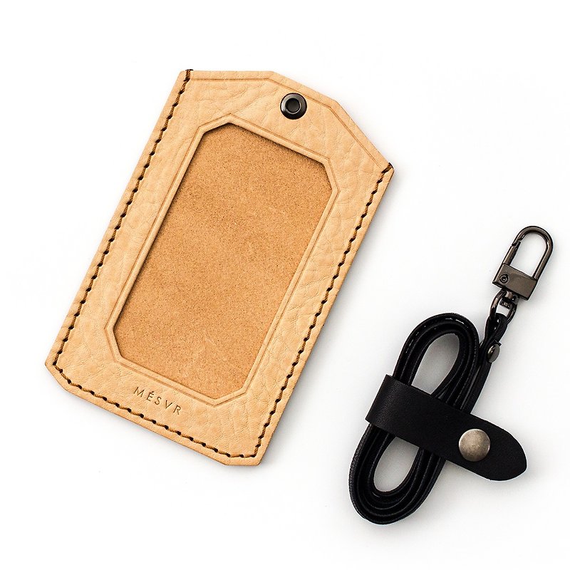 WILD I ID Card Holder I Stainless Steel Lanyard Badge - ID & Badge Holders - Genuine Leather Brown