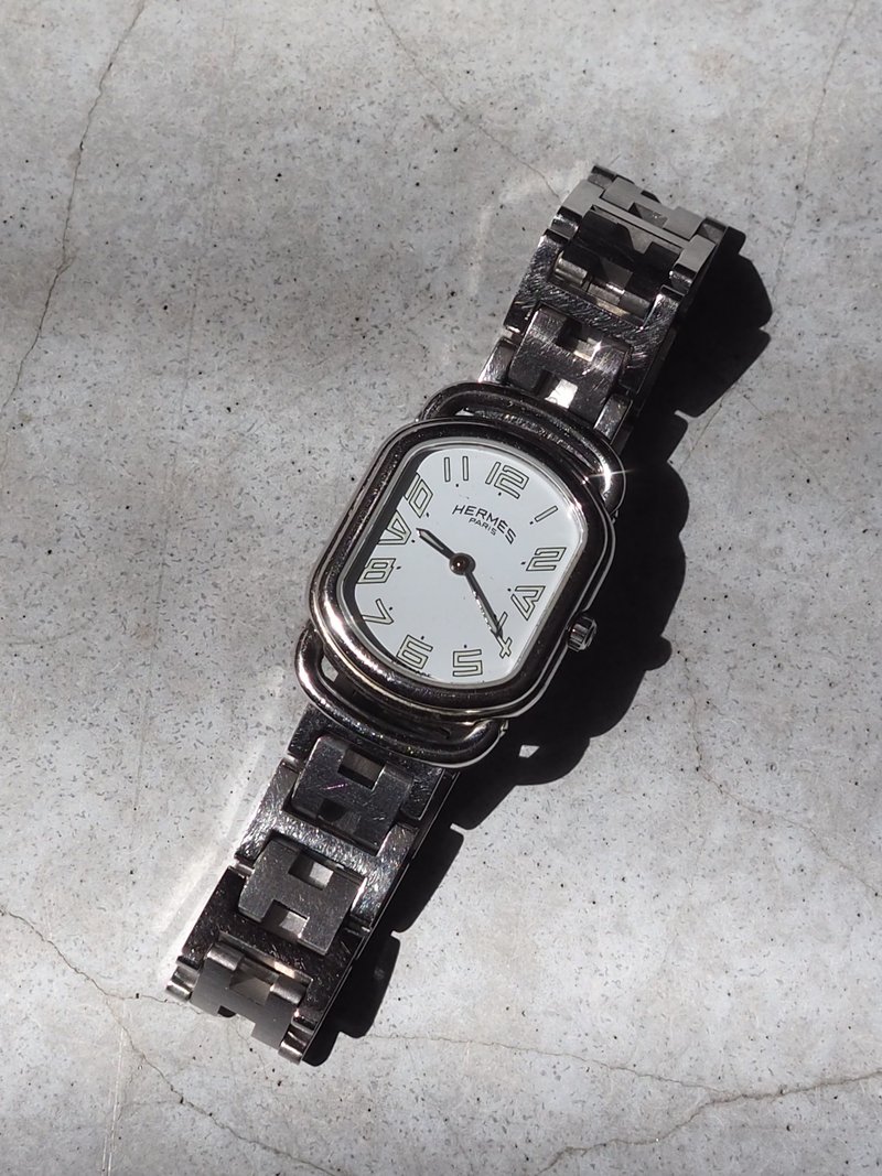 [ Japanese second hand name tile ] HERMES Hermes rally watch clock wristwatch - นาฬิกาผู้หญิง - สแตนเลส สีเงิน