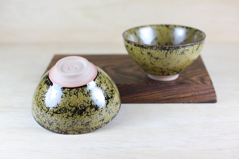 【送禮好物】鱔黃 天目釉 對杯 茶碗 鶯歌名家葉敏祥作品 - 茶壺/茶杯/茶具 - 陶 