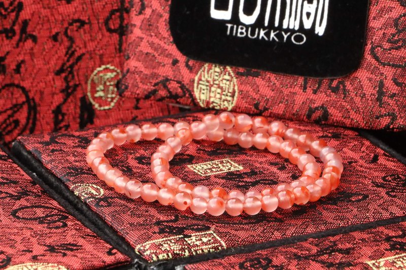 Bingpiao Nan Red Agate Bracelet with two circles around the hand, jewelry, bracelet, Buddha beads, rosary beads, jewelry - สร้อยข้อมือ - หยก 