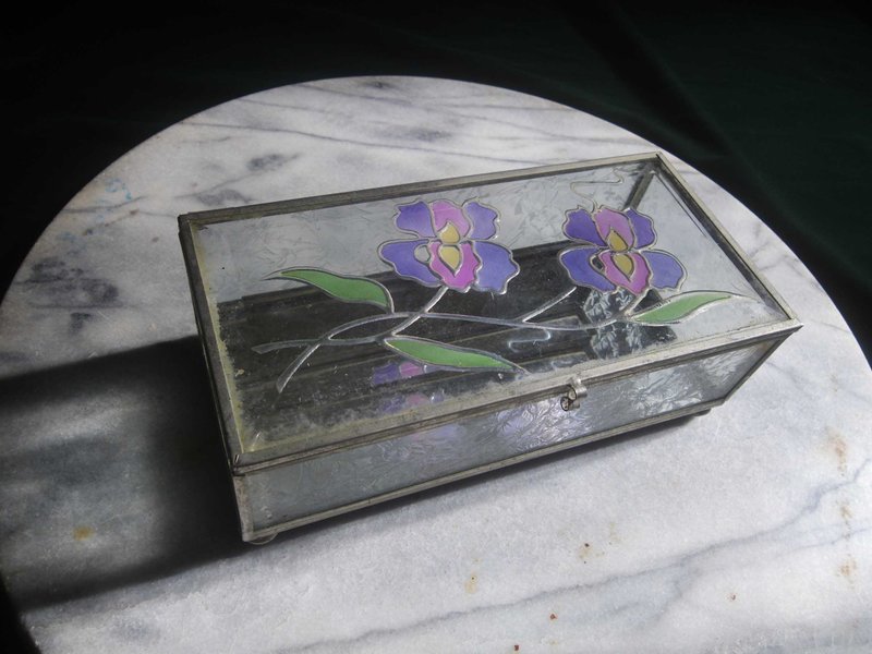 [OLD-TIME] Early Taiwan-made glass jewelry box - กล่องเก็บของ - วัสดุอื่นๆ 