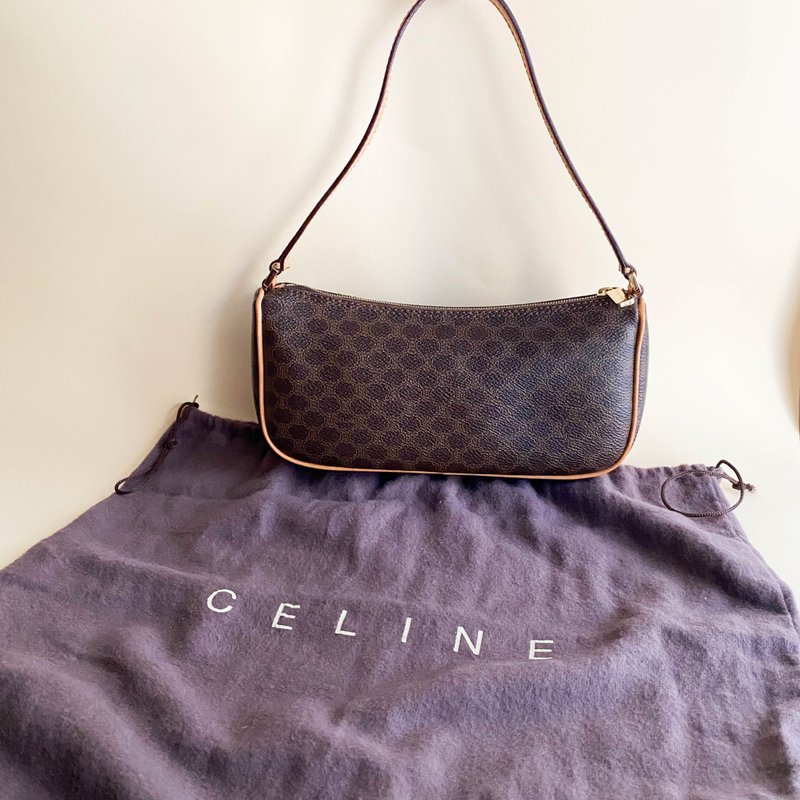 中古包Celine賽琳│單肩包│古著包│手提包│上膊包│女友禮物 - 手提包/手提袋 - 真皮 咖啡色