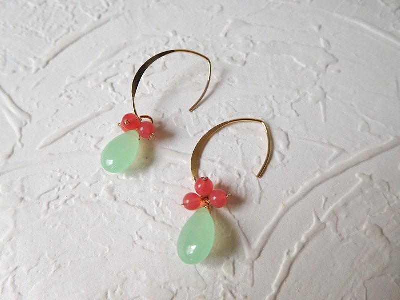 Package 14K hook jade with earrings pre-order models - ต่างหู - เครื่องเพชรพลอย สีเขียว