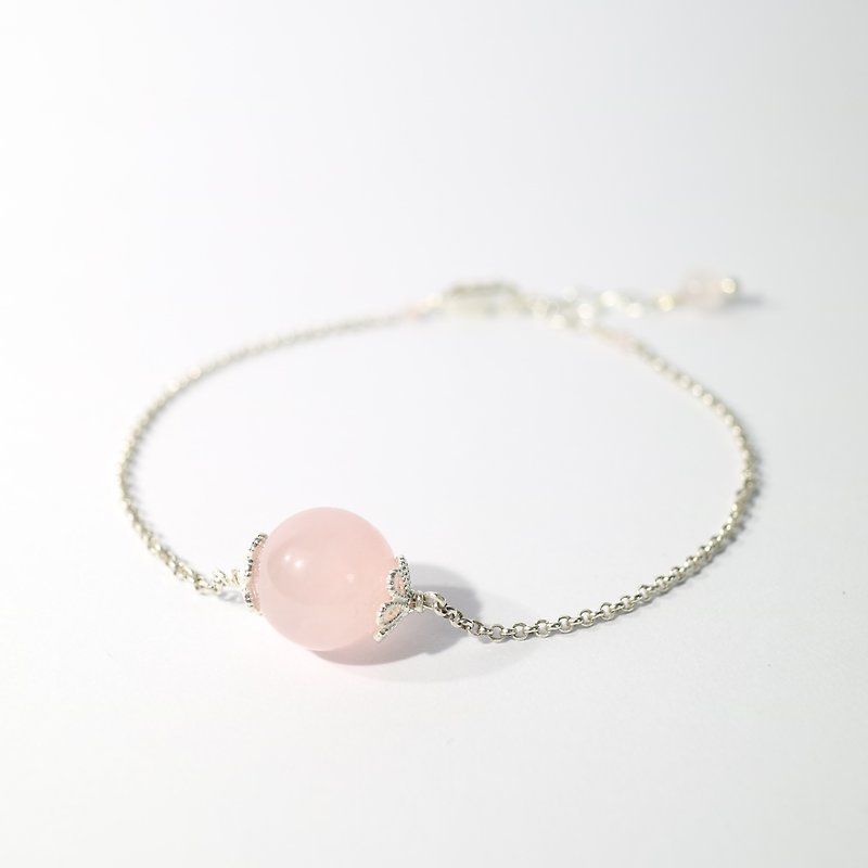 粉水晶純銀手鍊  Rose Quartz Silver Bracelet - 手鍊/手環 - 寶石 粉紅色