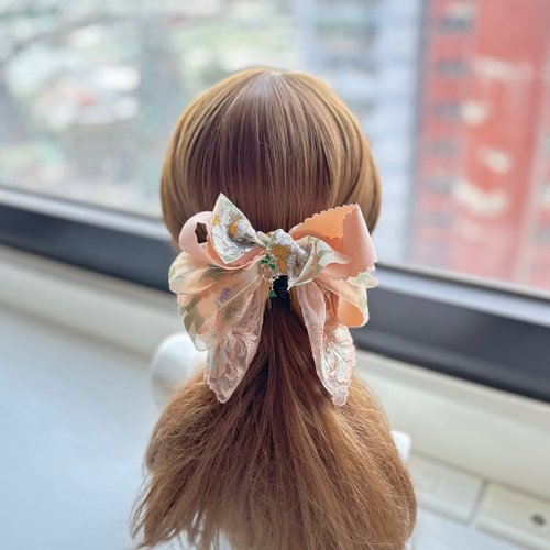 プリントチュールレースリボンインターセクションクリップバナナ